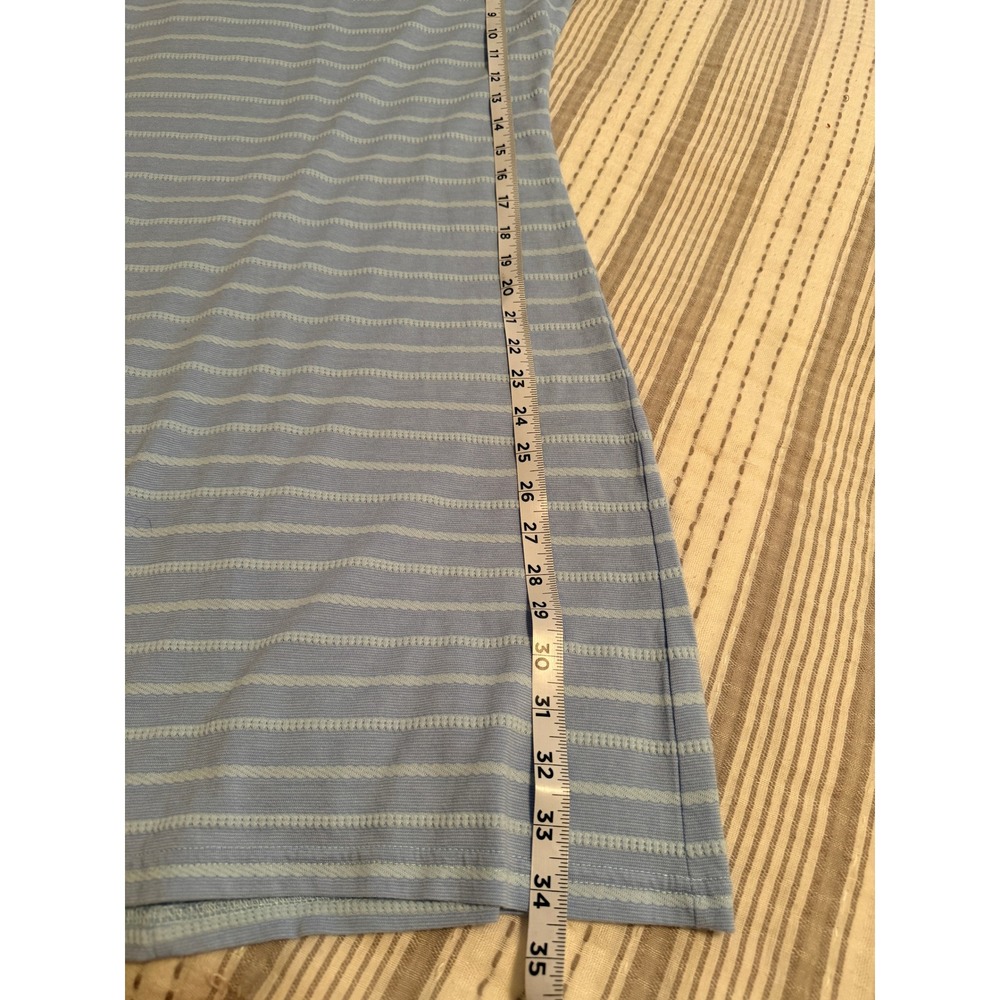 Sail to Sable STS Blue White Striped Short Sleeve Shift Dress Gold Zip Womens S - Picture 5 of 5
